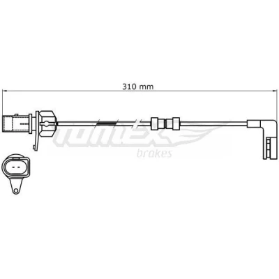 Kuva TOMEX brakes TX 31 39 Jarrupalojen Kulumisen Ilmaisin Etuakseli AUDI: A6 C7 Avant, Q5, A8 D4