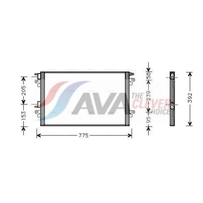 Kuva PRASCO RTA5366 Ilmastoinnin Lauhdutin 15,5 Alumiini 800 RENAULT: LAGUNA 2