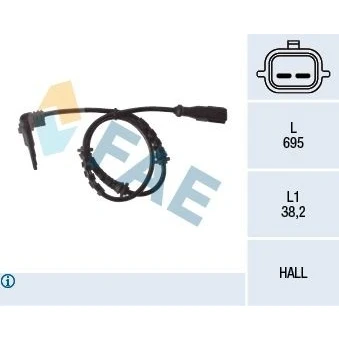 Kuva FAE 78119 ABS anturi Etuakseli Hall 2 695 RENAULT: MEGANE 3 Grandtour, DACIA: Duster SUV