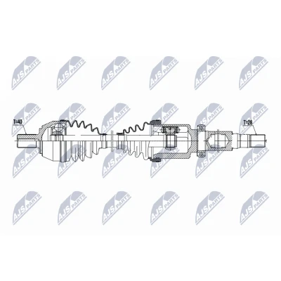 Kuva NTY NPW FR 181 Vetoakseli Etuakseli, oikea 951mm Automaattivaihteisto FORD: MONDEO 4 Turnier, S Max Mk1,