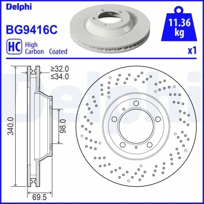 Kuva DELPHI BG9416C Jarrulevyt
