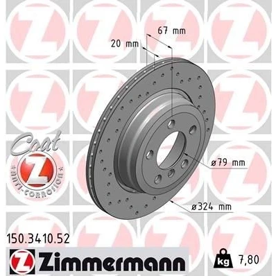 Kuva ZIMMERMANN SPORT COAT Z 150.3410.52 Jarrulevyt 324 20 6/5 5 120 Tuuletettu, ulko, reijitetty pinnoitettu hiiliteräs BMW: 7