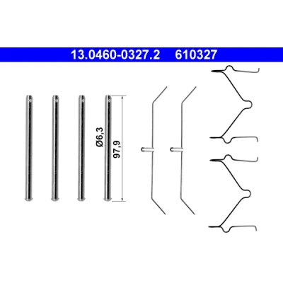 Kuva ATE 13.0460 0327.2 Tarvikesarja, Jarrupala TOYOTA: Land Cruiser 60