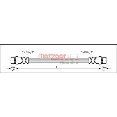 Kuva METZGER 4111164 Jarruletku 183 F10 x 1 PEUGEOT: 405 II Sedan, 607 I Sedan