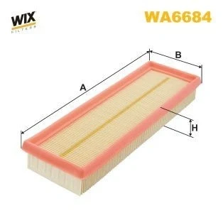 Kuva WIX FILTERS WA6684 Ilmansuodatin 42mm 102mm 310mm Suodatinpanos RENAULT: CLIO 2, TRAFIC 2 Bus, Kasten, OPEL: Vivaro A Van, Combi