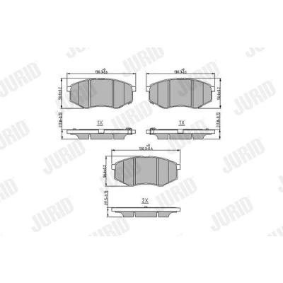 Kuva JURID 573454J Jarrupalat akustisella kulumavaroittimella Ilman tarvikkeita KIA: Soul 2, I, HYUNDAI: ix20, SONATA 6