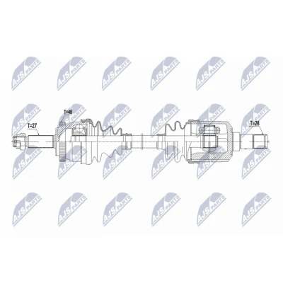 Kuva NTY NPW KA 415 Vetoakseli Etuakseli, oikea 975mm KIA: Carens III (UN) 2.0 CRDi 115, 140, 135 2006