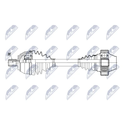 Kuva NTY NPW VW 219 Vetoakseli Etuakseli, vasen, oikea 466mm