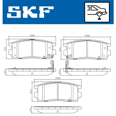 Kuva SKF VKBP 90556 A Jarrupalat akustisella kulumavaroittimella OPEL: Antara