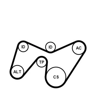 Kuva CONTITECH 6PK1642K2 Moniurahihnasarja FORD: MONDEO 3 Kombi, Stufenheck