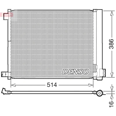 Kuva DENSO DCN46022 Ilmastoinnin Lauhdutin Vedenerottimella 474x399.7x16 R 134a 474