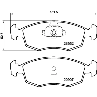 Kuva HELLA 8DB 355 009 131 Jarrupalat Ei kulumisenilmaisimelle FIAT: Punto II Hatchback, Siena