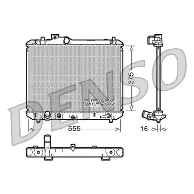 Kuva DENSO DRM47007 Jäähdytin Alumiini 375 555 16