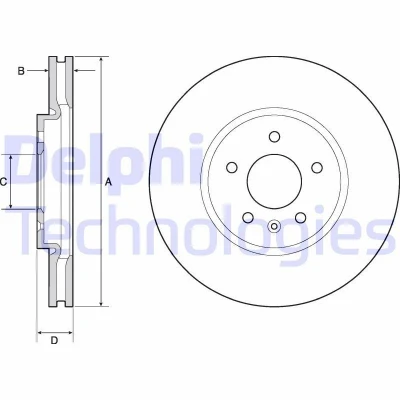 Kuva DELPHI BG4672C Jarrulevyt 321 30 5 Tuuletettu pinnoitettu käsittelemätön ilman pyöränlaakeria, ABS sensorirengasta OPEL: Astra J Sports Tourer