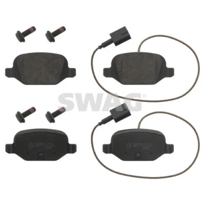 Kuva SWAG 70 91 6856 Jarrupalat Taka akseli Sis. kulumisenilmaisimen Ruuvisarjalla FIAT: 500 Hatchback, Punto II Panda Hatchback