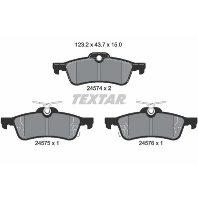 Kuva TEXTAR 2457401 Jarrupalat akustisella kulumavaroittimella TOYOTA: Yaris II Hatchback, III Hatchback