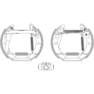 Kuva TEXTAR Shoe Kit Pro 84018200 Jarrukenkäsarja, Rumpujarru Pyörän jarrun sylinterillä, Säätöelementillä VOLKSWAGEN: GOLF 2