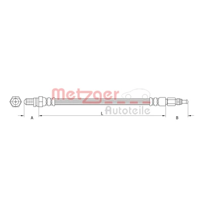 Kuva METZGER 4110189 Jarruletku Etuakseli 423 FORD: KA Hatchback, StreetKA Cabriolet