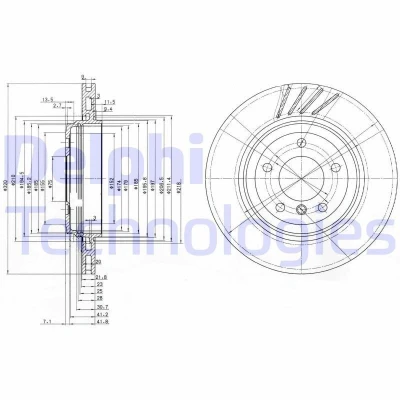 Kuva DELPHI BG3831 Jarrulevyt 320 22 5 Tuuletettu rasvattu käsittelemätön ilman pyöränlaakeria, ABS sensorirengasta BMW: 3 Touring, Coupe, Sedan
