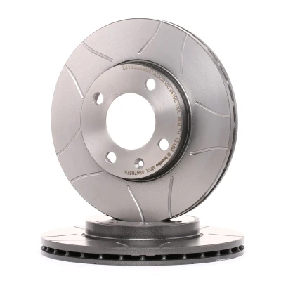 Kuva BREMBO MAX LINE 09.4765.75 Jarrulevyt 239 20 4 tuuletettu sisältä, lovella pinnoitettu Ruuveilla VOLKSWAGEN: GOLF 2, 3, Polo III Variant