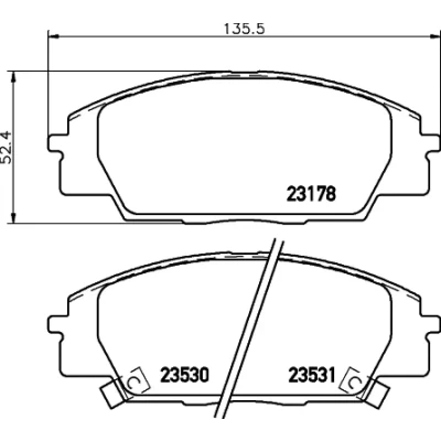 Kuva HELLA 8DB 355 009 731 Jarrupalat akustisella kulumavaroittimella Tarvikkeilla HONDA: CIVIC 8 Hatchback, 7 Hatchback