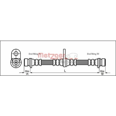 Kuva METZGER 4113290 Jarruletku 320 F10 x 1 HONDA: CIVIC 4 Hatchback, 6 Stufenheck, Hatchback