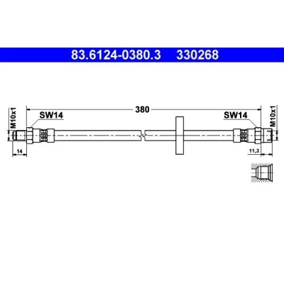 Kuva ATE 83.6124 0380.3 Jarruletku 380 M10x1 VOLVO: S90, 960 II Sedan