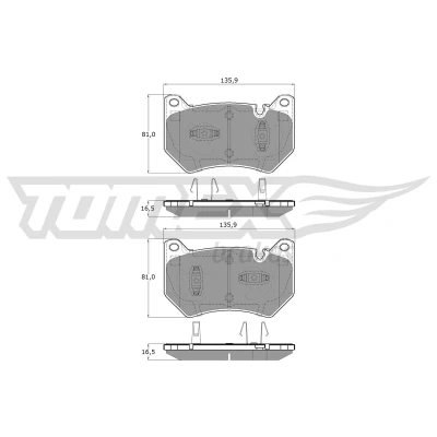 Kuva TOMEX brakes TX 19 431 Jarrupalat Etuakseli Kulumisenilmaisemelle, Ilman kulumisenilmaisinta AUDI: Q5