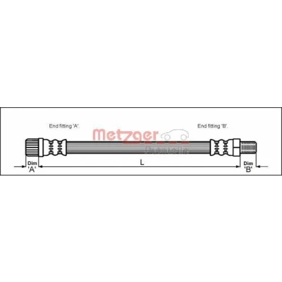Kuva METZGER 4113259 Jarruletku 236 M10 x 1 PEUGEOT: 405 II Sedan, I Sedan