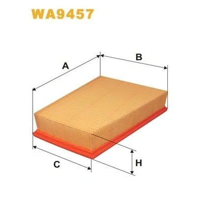 Kuva WIX FILTERS WA9457 Ilmansuodatin 56mm 243mm Suodatinpanos RENAULT: MEGANE 2 Kombi, 2, Stufenheck