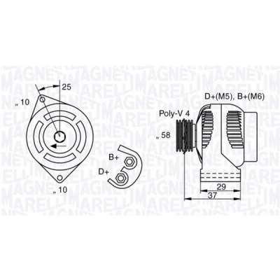 Kuva MAGNETI MARELLI 063341658010 Laturi 12V 75A SMART: Roadster Cabriolet