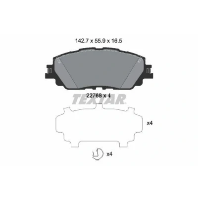 Kuva TEXTAR 2276801 Jarrupalat Ei kulumisenilmaisimelle Tarvikkeilla TOYOTA: RAV4 V, C HR, Camry VIII Sedan, LEXUS: ES VII