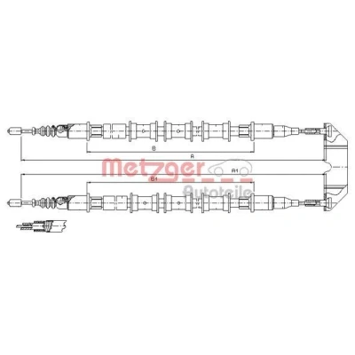 Kuva METZGER 11.5933 Käsijarruvaijeri Takana 1455/1226+1455/1226 COFLE OPEL: Vectra B Farmari