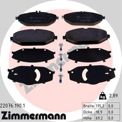 Kuva ZIMMERMANN 22076.190.1 Jarrupalat Kulumisenilmaisemelle Ruuveilla Valokuva vastaa toimituslaajuutta MERCEDES BENZ: C sarja T modell, Sedan