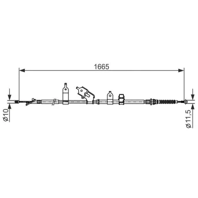 Kuva BOSCH 1 987 482 440 Käsijarruvaijeri 1665mm