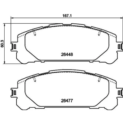 Kuva HELLA 8DB 355 043 871 Jarrupalat Ei kulumisenilmaisimelle Tarvikkeilla TOYOTA: RAV4 V