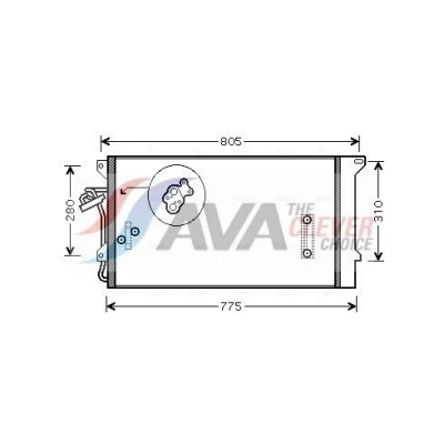 Kuva PRASCO VNA5244D Ilmastoinnin Lauhdutin Vedenerottimella 15,3 13,7 Alumiini 688 R 134a AUDI: Q7