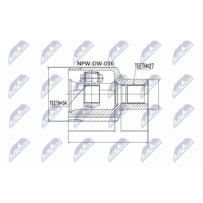 Kuva Nivelsarja, vetoakseli, Etuakseli, Vaihteiston puoli SSANGYONG OE 4130008B02, 4130009000, 4130009002