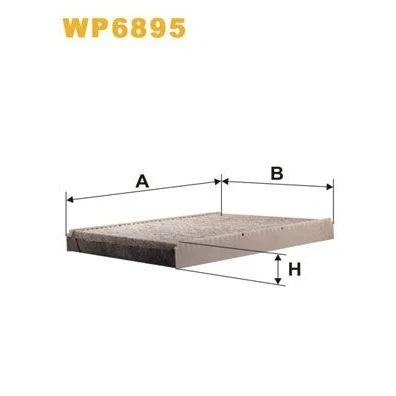 Kuva WIX FILTERS WP6895 Raitisilmasuodatin Aktiivihiilisuodatin 278mm 206mm 29mm VOLKSWAGEN: Golf 4 Variant, Bora Sedan, 4, AUDI: A3 Hatchback