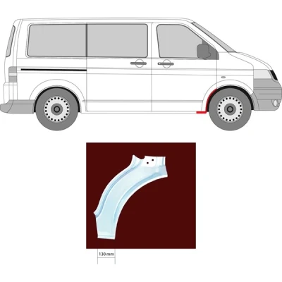 Kuva Lokasuoja, Eteen, oikea VW MULTIVAN T5, TRANSPORTER T5 Buss, Flak/chassi, Skåp OE