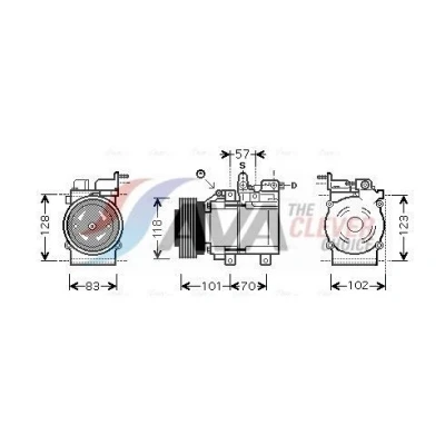 Kuva PRASCO HYK209 Ilmastoinnin Kompressori HS18 R 134a KIA: Sportage II, HYUNDAI: Tucson