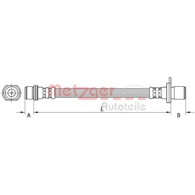 Kuva METZGER 4111501 Jarruletku Taka akseli, vasen, Sisempi 161 TOYOTA: Auris Hatchback