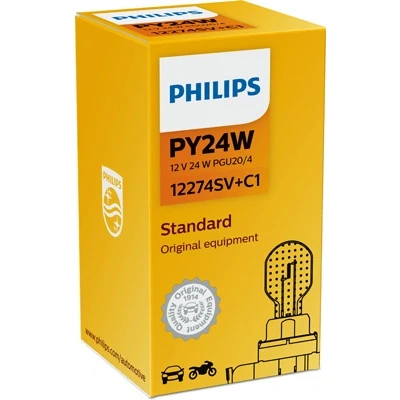 Kuva Polttimo PHILIPS SilverVision PY24W PG20/4, Edessä BMW, LAND ROVER, VOLVO, ALPINA, RENAULT, ABARTH, VW, MERCEDES BENZ, FIAT, OPEL, VAUXHALL, SKODA,