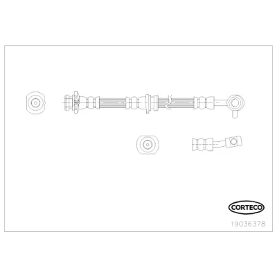 Kuva CORTECO 19036378 Jarruletku Etuakseli, vasen 640 NISSAN: Qashqai / Qashqai+2 I
