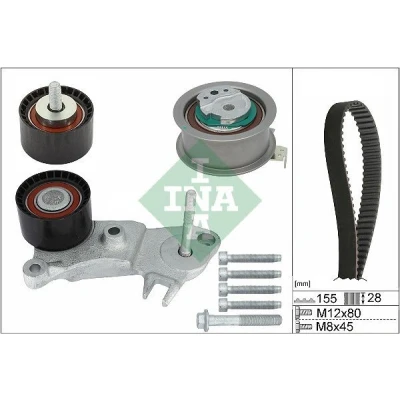 Kuva INA 530 0762 10 Jakohihnasarja 155 VOLVO: V70 3, V90 II Farmari, XC70 Farmari