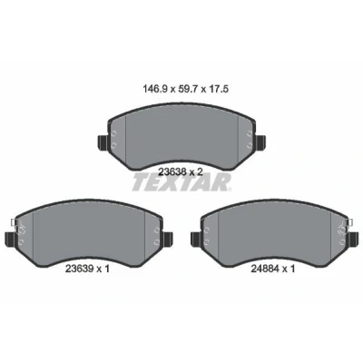 Kuva TEXTAR 2363801 Jarrupalat akustisella kulumavaroittimella CHRYSLER: VOYAGER 4, JEEP: Cherokee III