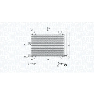 Kuva MAGNETI MARELLI 350203920000 Ilmastoinnin Lauhdutin Vedenerottimella 540x358x16 358 540 16 CITROËN: Xsara Picasso, Berlingo / First I