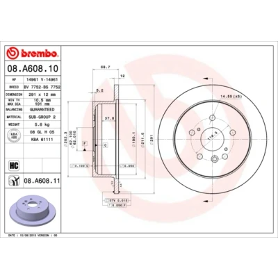 Kuva Jarrulevy, Taka akseli TOYOTA ALPHARD I, AVENSIS VERSO, PREVIA II OE 4243128090, 4243128091, 4243128120