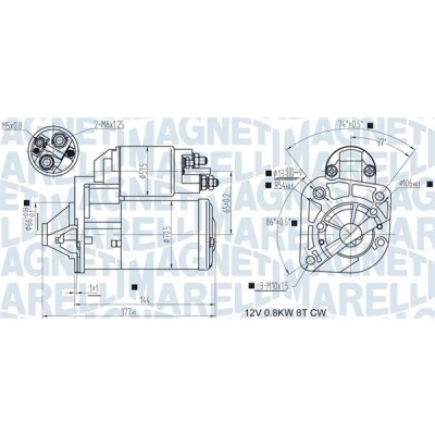 Kuva MAGNETI MARELLI 063721442010 Starttimoottori 12 0,8 8 DACIA: Sandero I