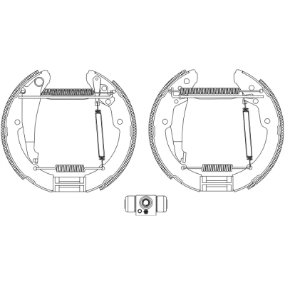 Kuva TEXTAR Shoe Kit Pro 84052400 Jarrukenkäsarja, Rumpujarru Pyörän jarrun sylinterillä, Säätöelementillä VOLKSWAGEN: Polo V Hatchback